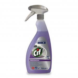 Cif Pro Formula 2in1 Cleaner Disinfectant használatra kész konyhai tisztító- és fertőtlenítőszer élelmiszerrel érintkező területekhez, 750 ml