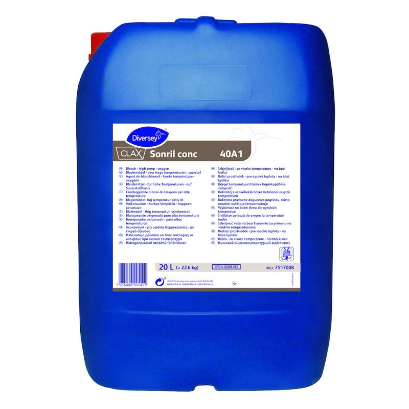Clax Sonril concentrate 40A1 oxigén-bázisú fehérítőszer koncentrátum magas hőmérsékletű mosáshoz, 20 liter