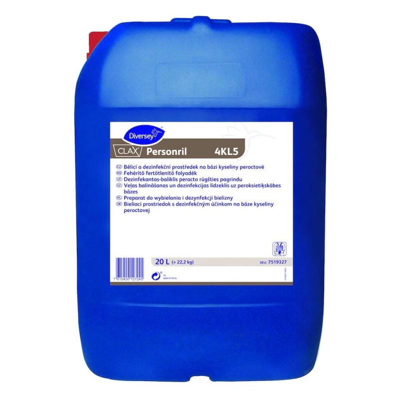 Clax Personril 4KL5 oxigén bázisú fertőtlenítő mosószer alacsony hőfokú mosáshoz, színes textíliákhoz, 20 liter