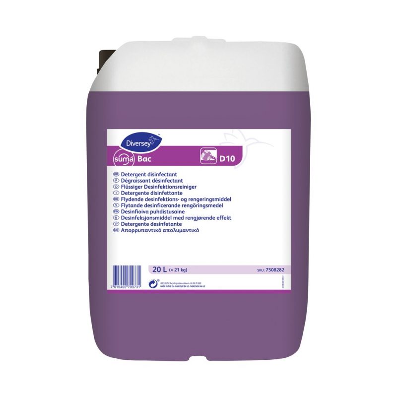 Suma Bac D10 folyékony kombinált kézi mosogatószer és általános tisztító-, fertőtlenítőszer, 20 liter