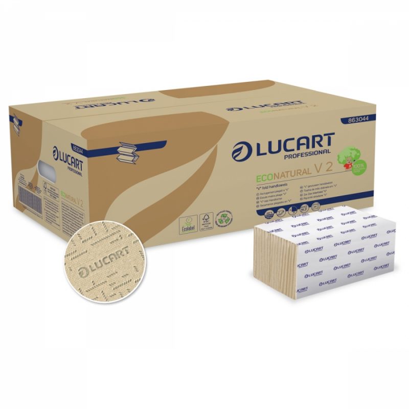Lucart EcoNatural V 2 hajtogatott kéztörlő