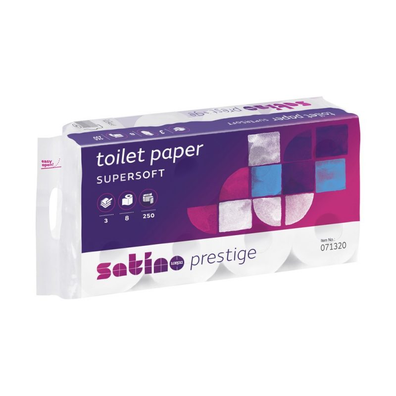 Wepa Satino Prestige hófehér kistekercses toalettpapír, 8 tekercs/csomag