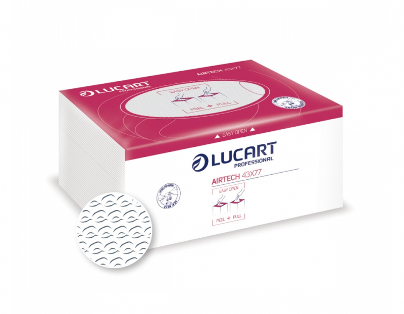 Lucart Airtech 43x77 - 50 GSM fodrászati papírtörölköző