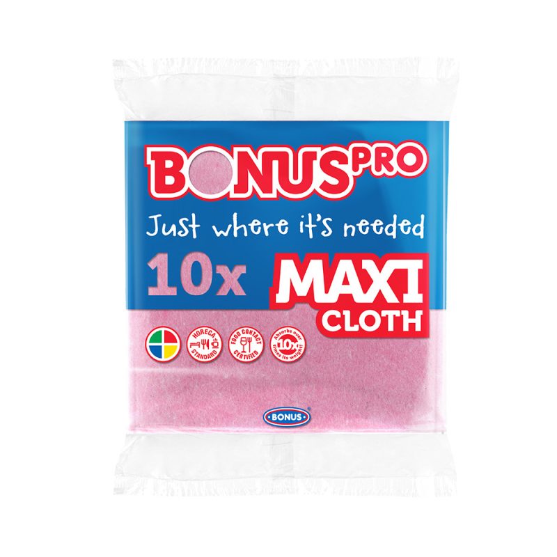 Bonus Pro MAXI HACCP/HoReCa törlőkendő, piros színű, 10 db/csomag